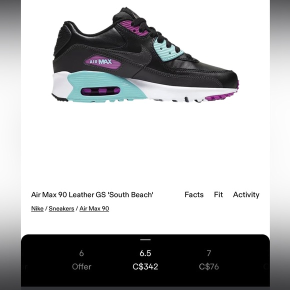 Nike Air Max 90 Leather GS 'South Beach’ Size 10c - Picture 10 of 10